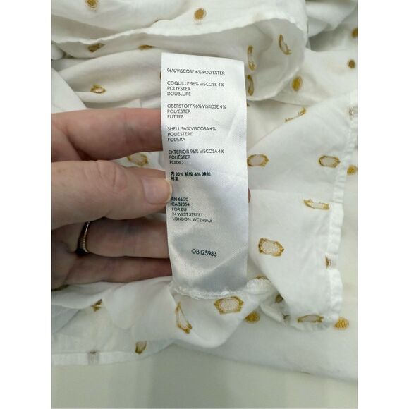 Anthropologie Augustine White Polka Dot 3/4 Sleeve Midi Tiered Dress Size Small - Picture 6 of 7